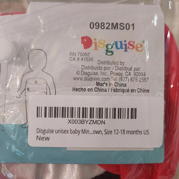 Disney Baby Minnie Mouse Outfit Halloween Costume in Size 12-18 Months COMPLETE - Picture 5 of 13